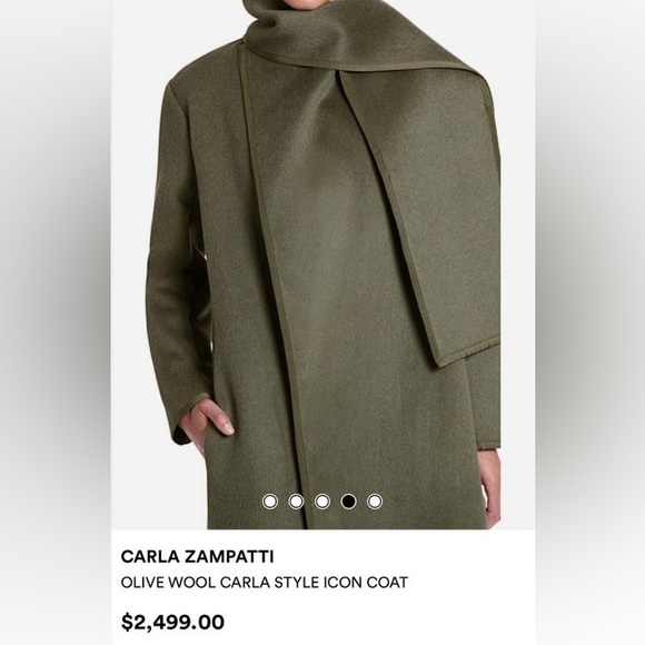 OLIVE WOOL CARLA STYLE COAT - Picture 2 of 3